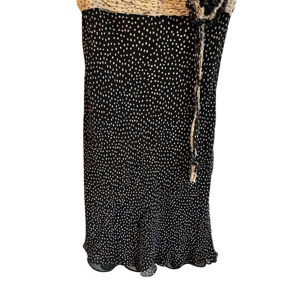 Suzi Chin 100% Silk Short Dress Short Sleeve Brown Y2K Pattern Size 6 Side Zip - Picture 3 of 6